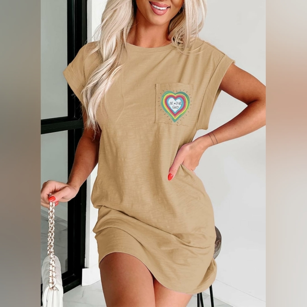 Dokotoo Casual Summer Dresses Crewneck Short Sleeve Mini Tshirt Dress - new